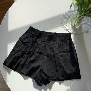 Black Linen Shorts